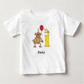 Funny Monkey 1st Birthday Baby T-Shirt (Voorkant)