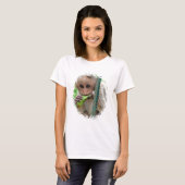 Funny Monkey Afbeelding Dames uitgerust met T-Shir T-shirt (Voorkant volledig)