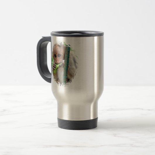 Funny Monkey Afbeelding Travel Mug Reisbeker (Voorkant links)
