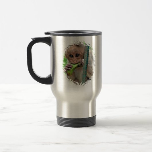 Funny Monkey Afbeelding Travel Mug Reisbeker (Links)