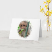 Funny Monkey Afbeelding Wenskaart Kaart (Gele Bloem)