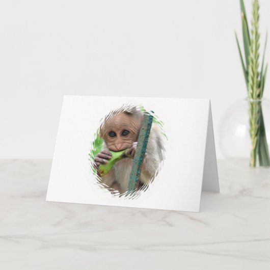 Funny Monkey Afbeelding Wenskaart Kaart (Voorkant)
