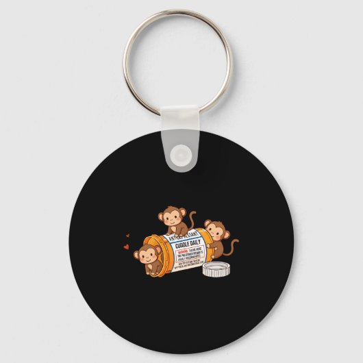 Funny Monkey Anti Depressant Zoo Boys Girls Kids P Sleutelhanger (Voorkant)