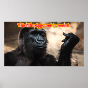 Funny Monkey Ape Chimp-leden met grappige verhalen Poster