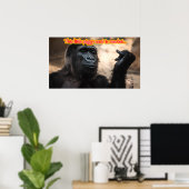 Funny Monkey Ape Chimp-leden met grappige verhalen Poster (Thuiskantoor)