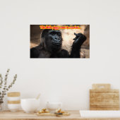 Funny Monkey Ape Chimp-leden met grappige verhalen Poster (Keuken)