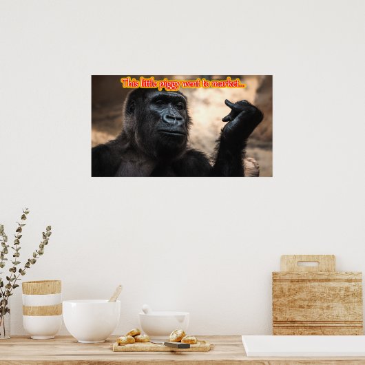 Funny Monkey Ape Chimp-leden met grappige verhalen Poster (Keuken)
