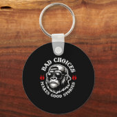 Funny Monkey Bad Choices Make Good Stories (Op Ter Sleutelhanger (Voorkant)