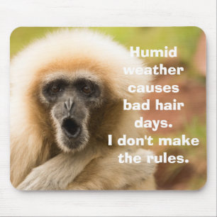 Funny Monkey Bad Hair Day Muismat