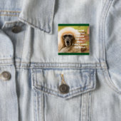 Funny Monkey Bad Hair Day Vierkante Button 5,1 Cm (In situ)
