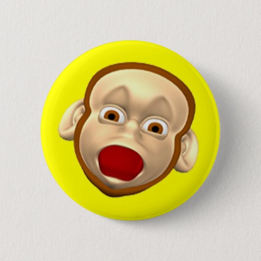 Funny Monkey Birthday Button (Voorkant)
