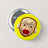 Funny Monkey Birthday Button (Voorkant /achterkant)