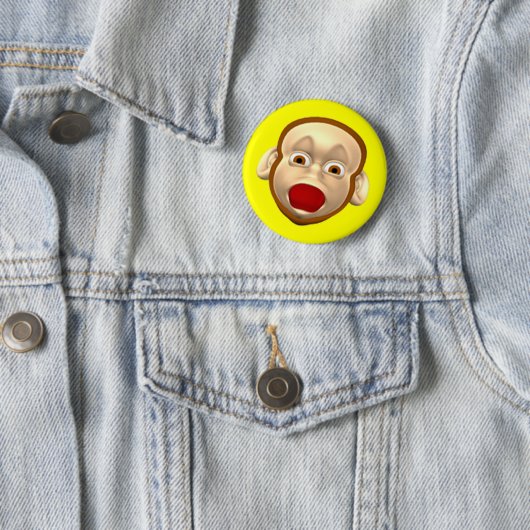 Funny Monkey Birthday Button (In situ)