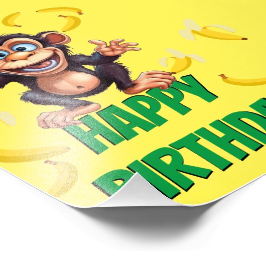 Funny Monkey Birthday Foto Afdruk (Hoek)
