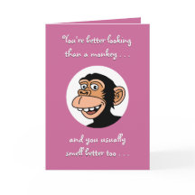 Funny Monkey Birthday Kaart