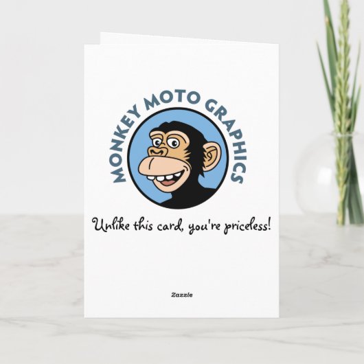 Funny Monkey Birthday Kaart (Achterkant)