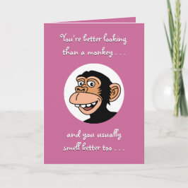 Funny Monkey Birthday Kaart