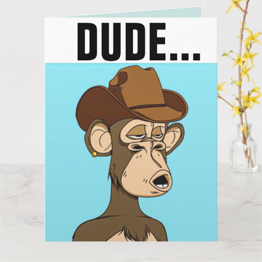 FUNNY MONKEY BIRTHDAY OVERGEZIEN KAART (Gele Bloem)