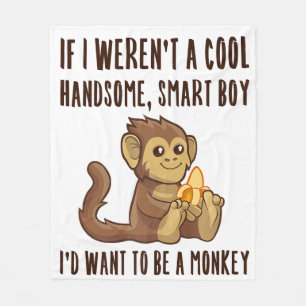 Funny Monkey Boy Lover Cheeky Quote Gezegde Cute J Fleece Deken