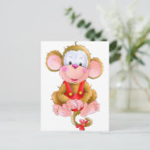 Funny monkey briefkaart (Staand voorkant)