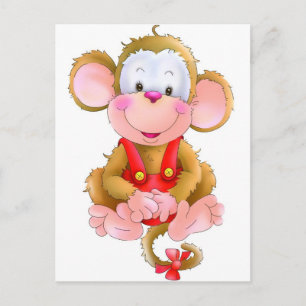 Funny monkey briefkaart