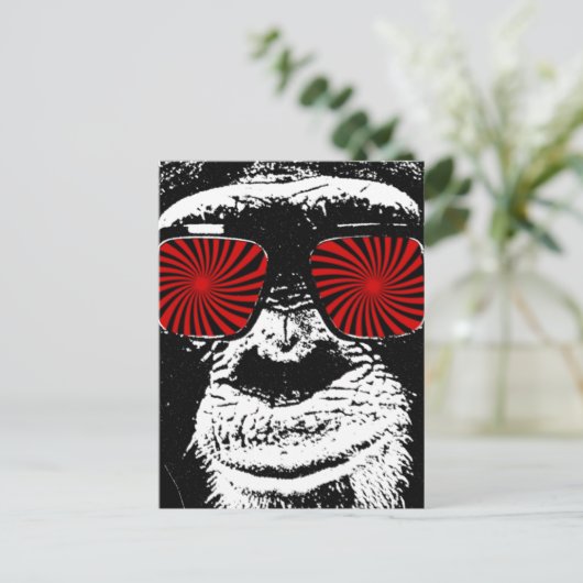 Funny monkey briefkaart (Staand voorkant)