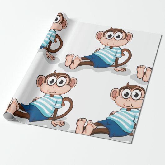 Funny Monkey Cadeaupapier (Uitgerold)