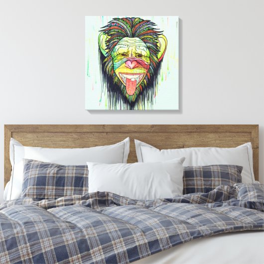 Funny Monkey Canvas Afdruk (Insitu (Slaapkamer))