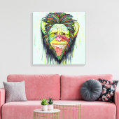 Funny Monkey Canvas Afdruk (Insitu (Woonkamer))