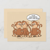 Funny Monkey Cartoon Design Feestdagenkaart (Voorkant / Achterkant)