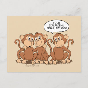 Funny Monkey Cartoon Design Feestdagenkaart