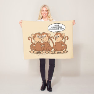 Funny Monkey Cartoon Design Fleece Deken