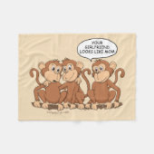 Funny Monkey Cartoon Design Fleece Deken (Voorkant (Horizontaal))
