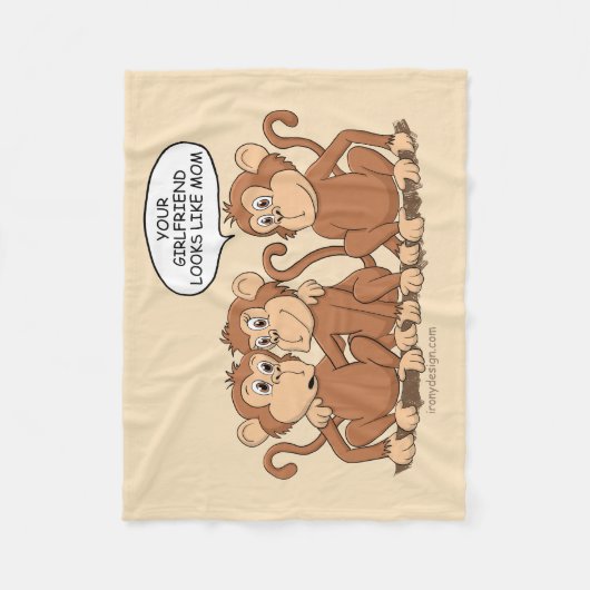 Funny Monkey Cartoon Design Fleece Deken (Voorkant)