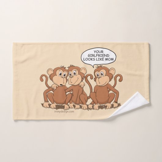 Funny Monkey Cartoon Design Handdoek (Handdoek)