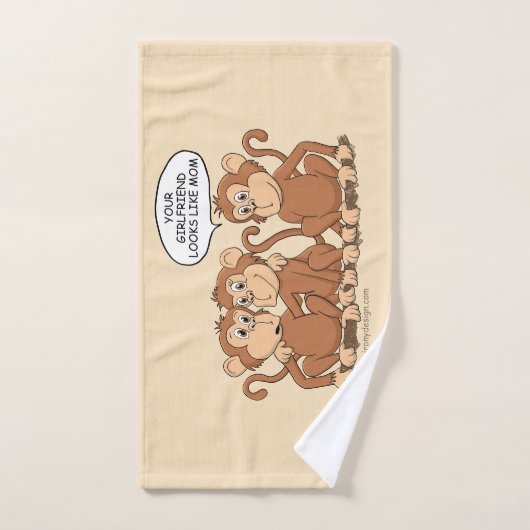 Funny Monkey Cartoon Design Handdoek (Handdoek)