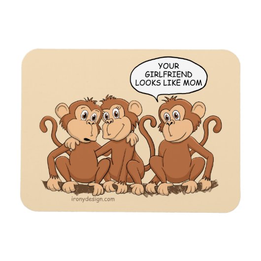 Funny Monkey Cartoon Design Magneet (Horizontaal)
