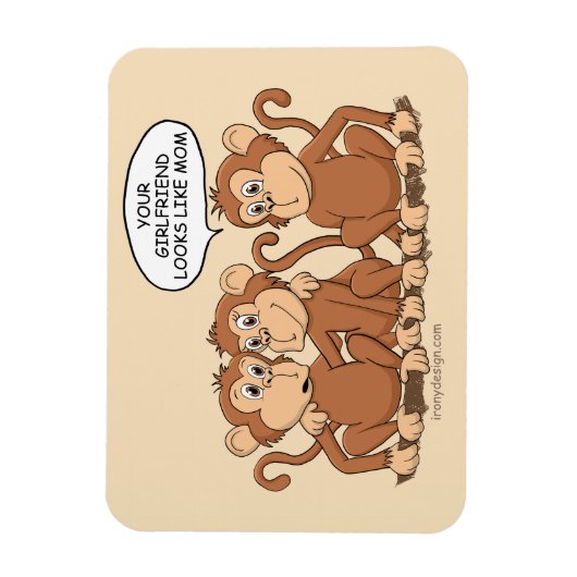 Funny Monkey Cartoon Design Magneet (Verticaal)