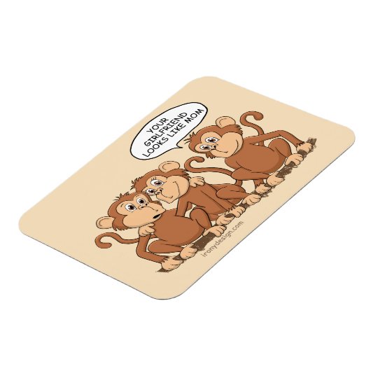 Funny Monkey Cartoon Design Magneet (Linkerzijde)