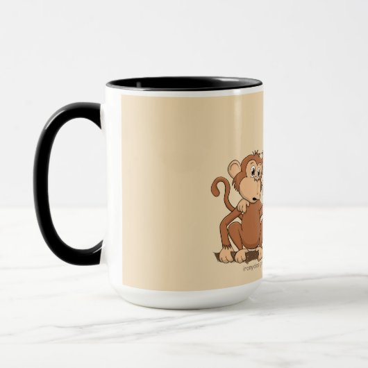 Funny Monkey Cartoon Design Mok (Links)