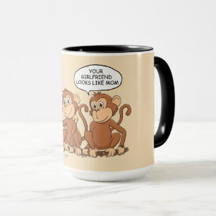Funny Monkey Cartoon Design Mok