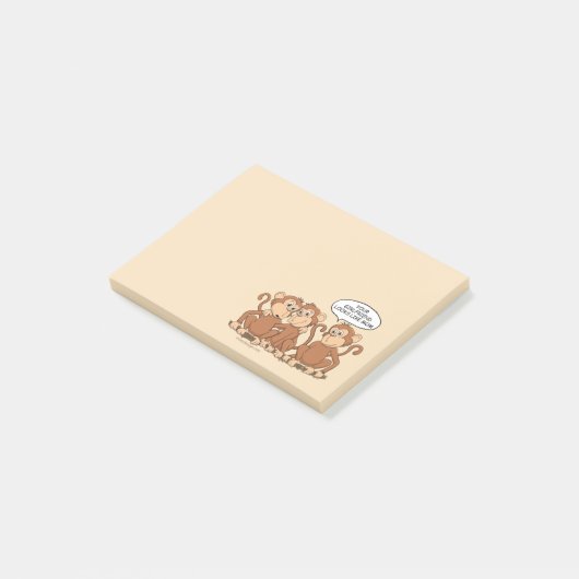 Funny Monkey Cartoon Design Post-it® Notes (Schuin)