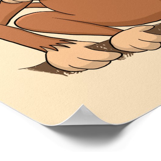 Funny Monkey Cartoon Design Poster (Hoek)