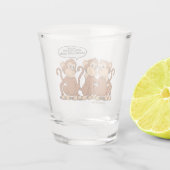 Funny Monkey Cartoon Design Shot Glas (Achterkant)