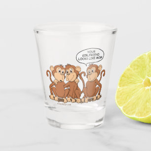 Funny Monkey Cartoon Design Shot Glas