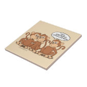 Funny Monkey Cartoon Design Tegeltje (Zijkant)