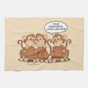 Funny Monkey Cartoon Design Theedoek