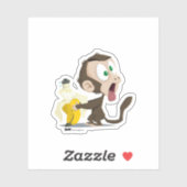 Funny Monkey Custom-Cut Vinyl Sticker (Vel)