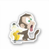 Funny Monkey Custom-Cut Vinyl Sticker (Voorkant)