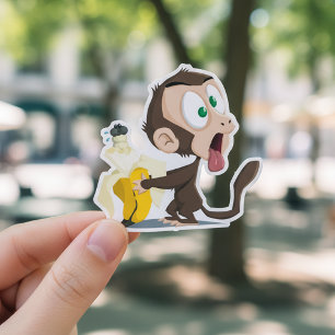 Funny Monkey Custom-Cut Vinyl Sticker